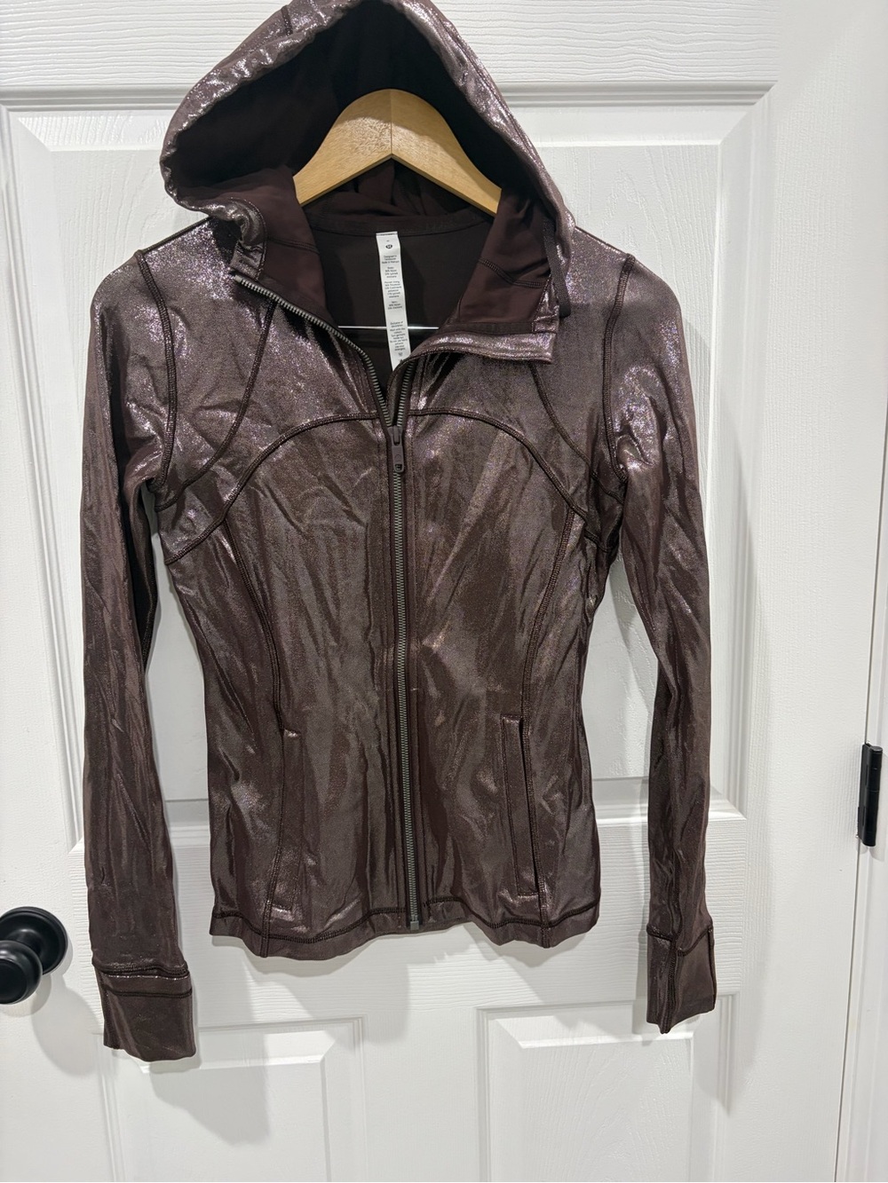 lululemon athletica Shimmery Chocolate Brown Hooded Zip Jacket